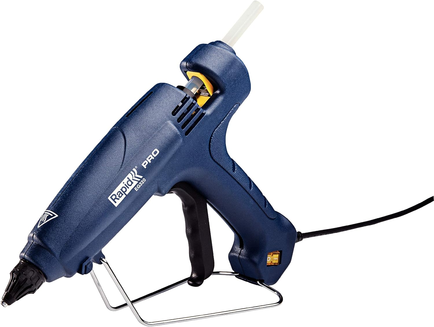 Rapid Hot Glue Gun EG320, 11-12mm Lightweight Glue Gun for Installation, 1000 g/hr Output, 195 °C Self-Regulated Temperature Control, Exchangeable Nozzle, 1.75m Cord (5000714)