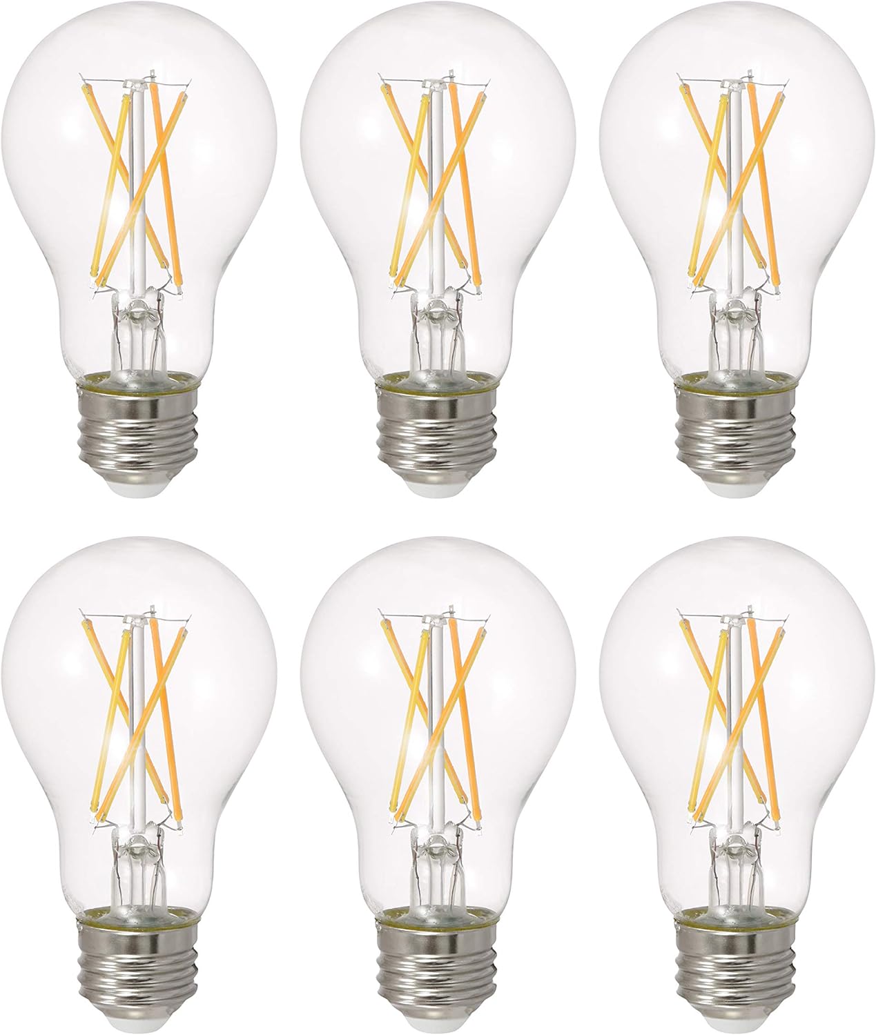 SYLVANIA LED TruWave Natural Series A19 Light Bulb, 75W Equivalent, Efficient 11W, 1100 Lumens, Dimmable, Clear, 2700K, Soft White - (Pack of 6) (40807)