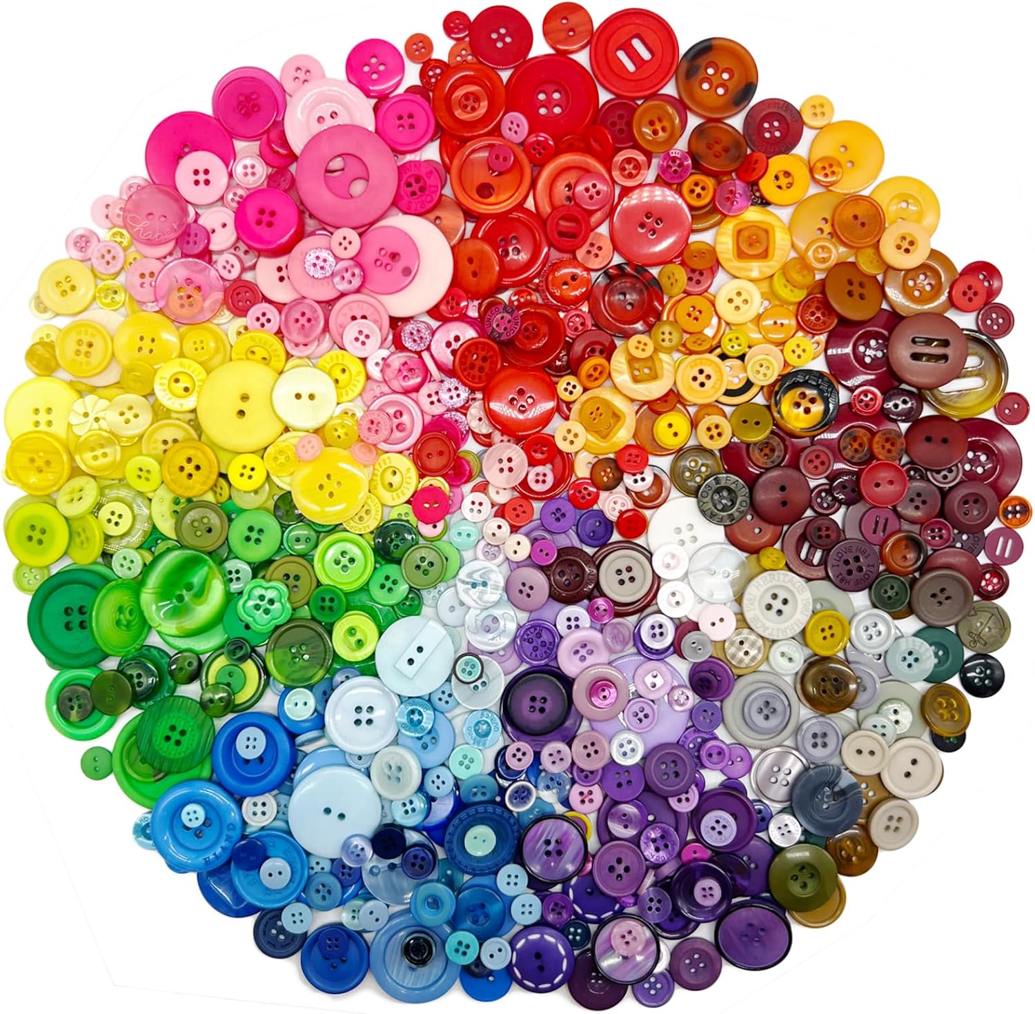 500-700 PCS Assorted Mixed Color Resin Buttons 2 and 4 Holes Round Craft for Sewing DIY Crafts Children's Manual Button Painting,DIY Handmade Ornament