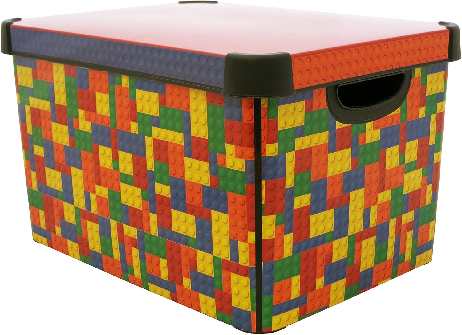 Curver Stockholm Lego Blocks Kitchen, Living room, Bathroom, Bedroom, Utility Large Rectangular Deco Storage Box 22 Litres - Multi Colour