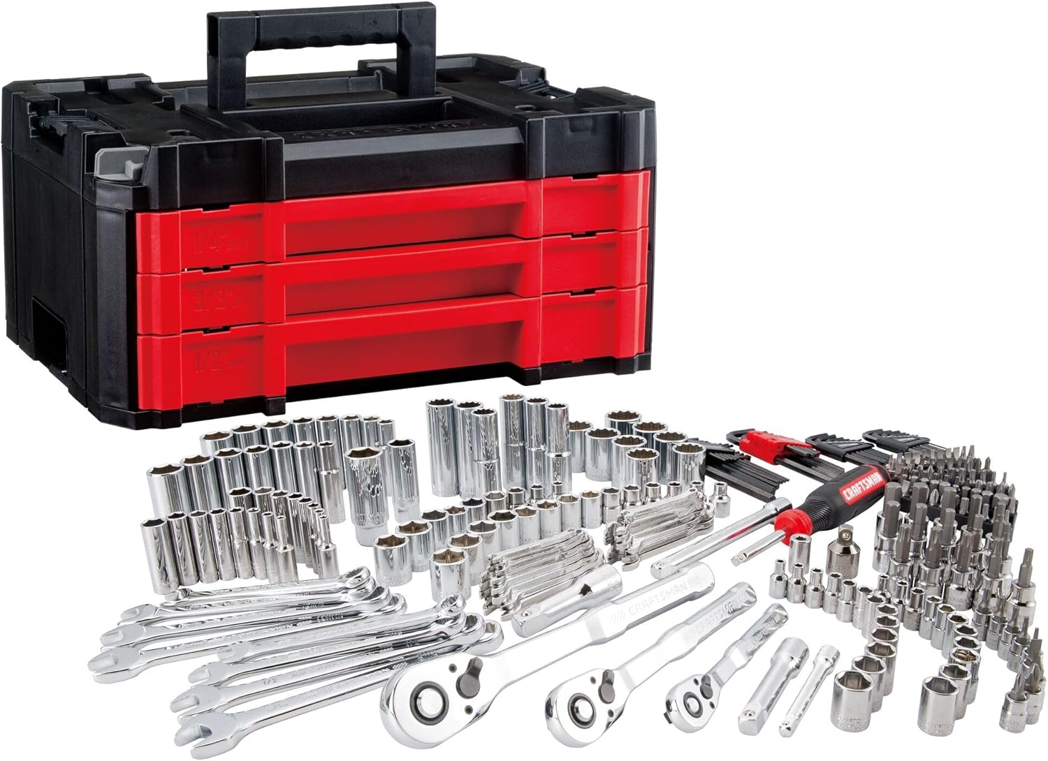Craftsman 262-Piece Mechanic Tool Set, Master Socket Set with 3-Drawer VERSASTACK Tool Box, SAE/Metric Set (CMMT45309)
