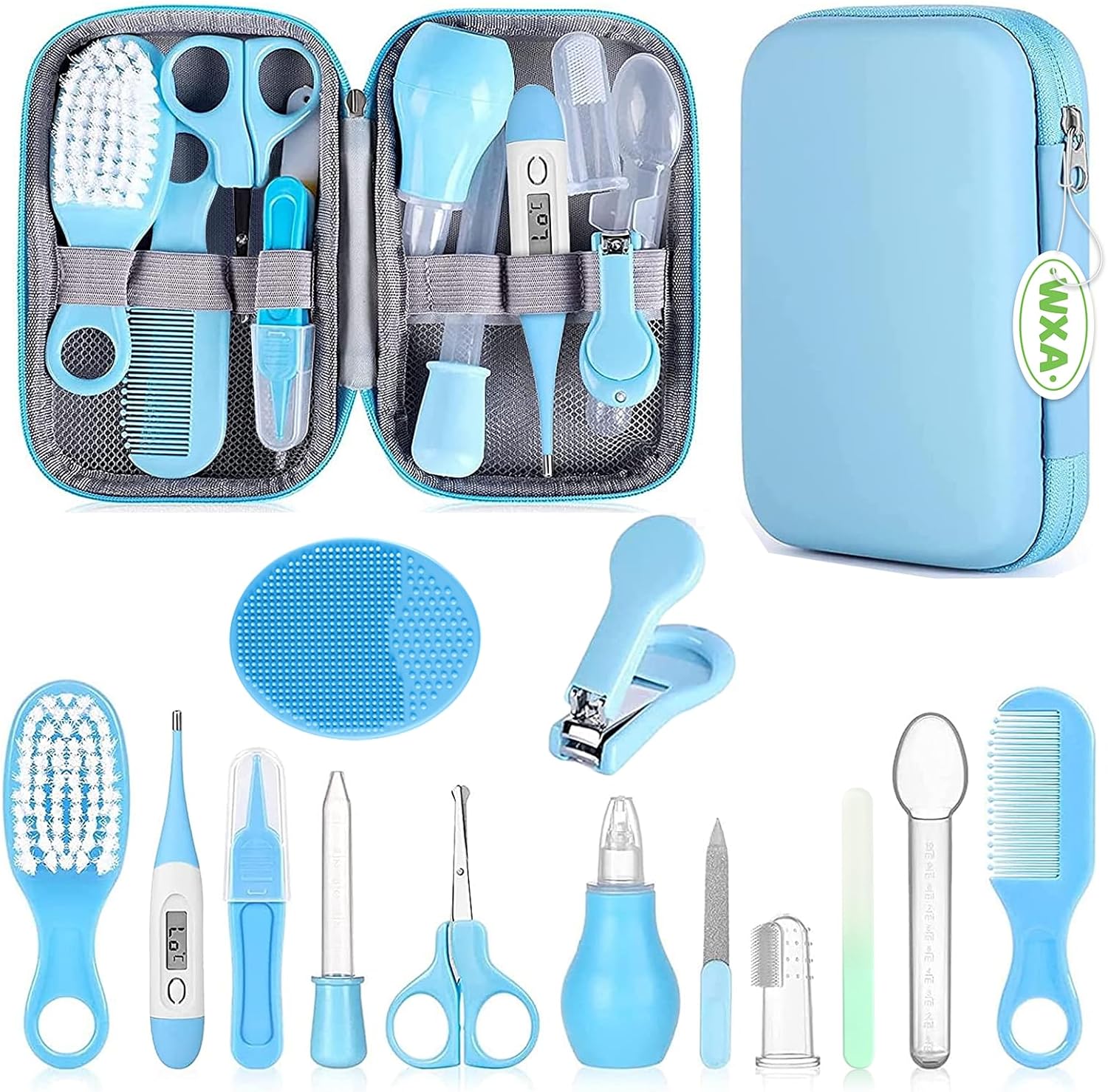 WXA Baby Healthcare and Grooming Kit,Baby Essentials for Newborn,Portable Baby Safety Care Set for Boys Girls(18 in 1）