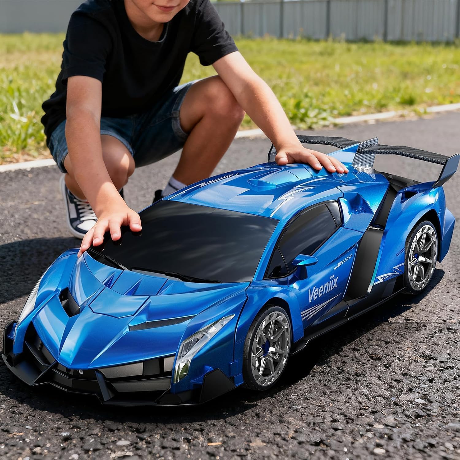 Veeniix V991 1:10 Big Size Transform RC Car,One-Key Deformation Robot Toy