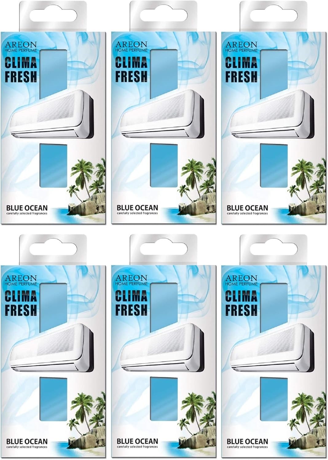 Areon Clima Air Freshener Home Conditioner Blue Ocean Multi Pack Set of 6