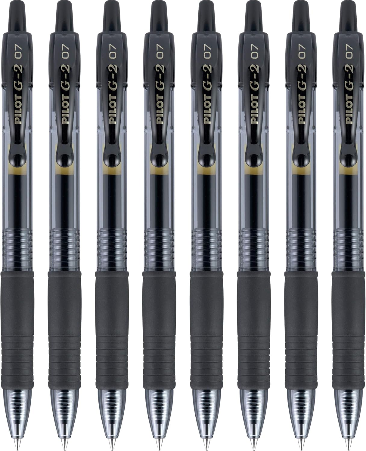 Pilot G2 Premium Refillable & Retractable Rolling Ball Gel Pens, Fine Point, Black, 8-Pack (15298)