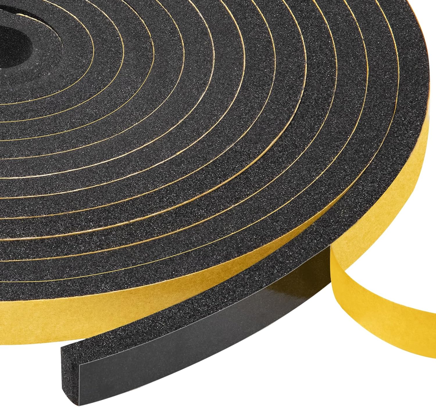 yotache Foam Seal Tape 2 Rolls 10mm Wide X 6mm, High Density Adhesive Foam Weather Strip Seal for Window and Door, 8m Length (2 X 4m Each)