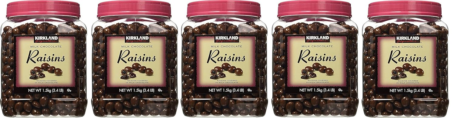 Kirkland Signature hxZBCD Milk Chocolate, Raisins, 54 Ounce (5 Pack)