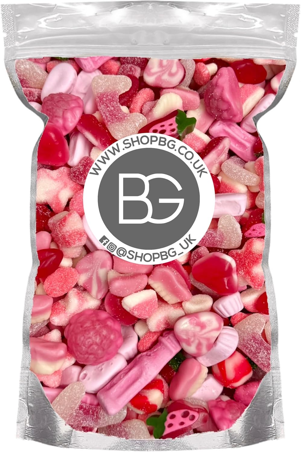 BG Quality Pick & Mix Sweets - Large Retro Candy Sweeties 800g Baby Shower Gender Reveal Colourful Pink Mix