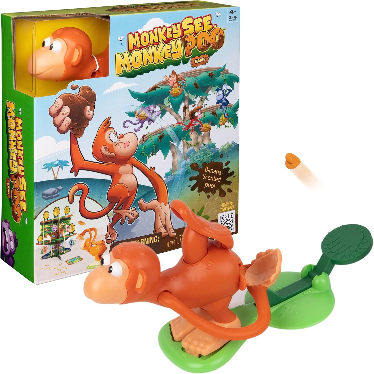Spin Master Games, Monkey See Monkey Poo Game, Fun Games, Sensory Toys, Family Games, Funny Gifts, for Preschoolers Ages 4+