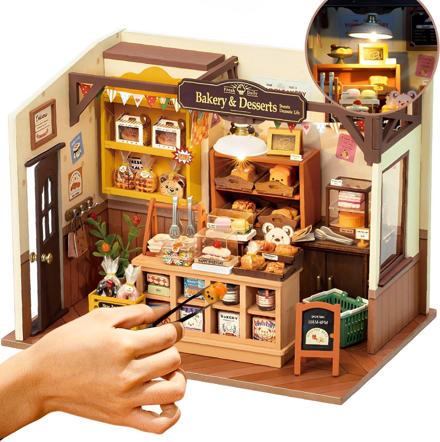 Rolife DIY Miniature House Kit Becka's Baking House-DIY Miniature House Kit For Adults Dollhouse Wooden Model Kit Home Desk Decoration Gift Idea DG161
