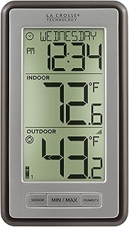 La Crosse Technology WS-9160UV3 Digital Indoor Outdoor Thermometer Wireless - Multi-Format Remote Temperature Sensor, Temperature Humidity Monitor with Manual Settings and 24-hr Display