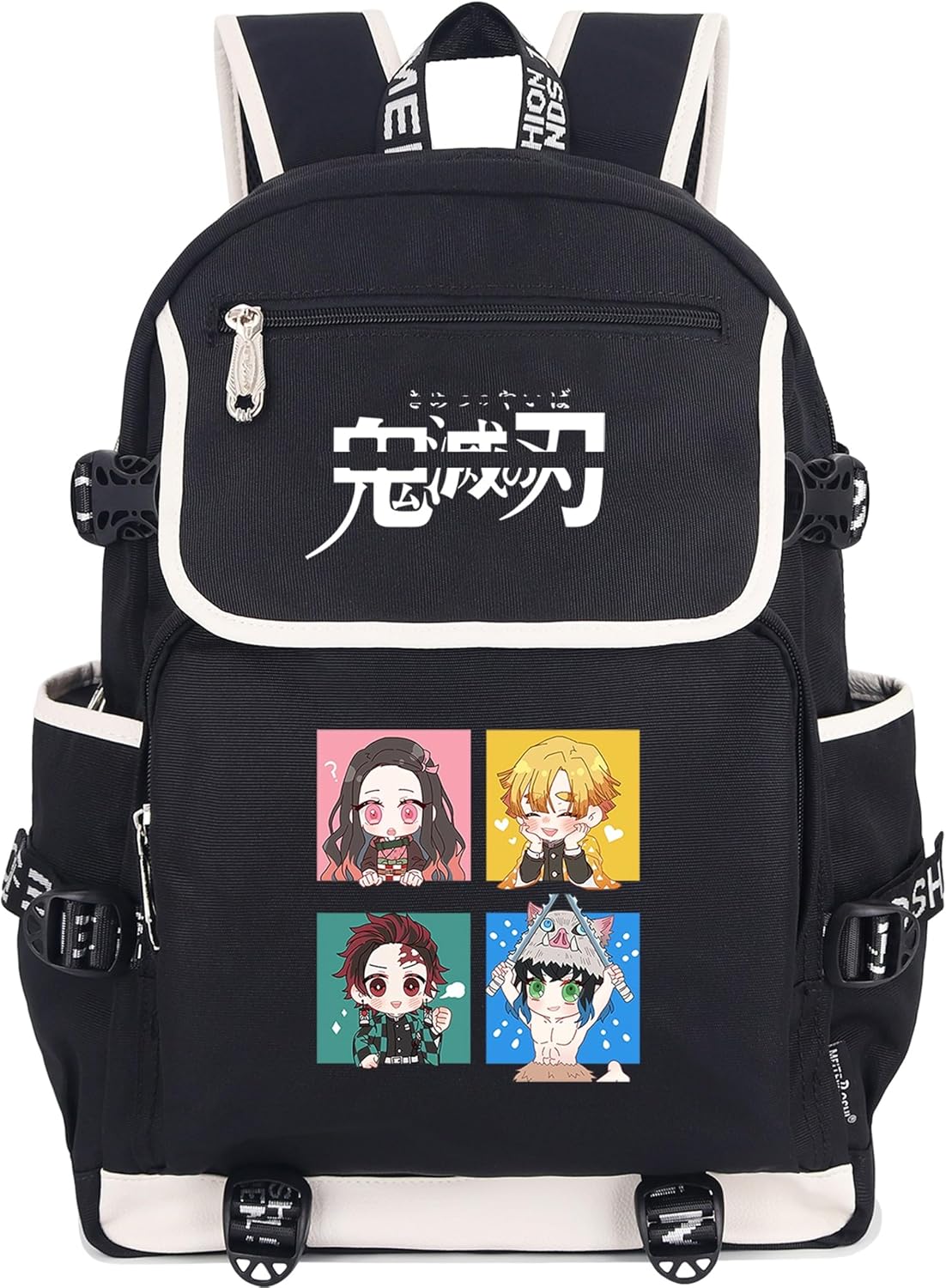 Roffatide Anime Demon Slayer Kamado Tanjirou Kamado Nezuko Laptop Backpack with USB Charging Port