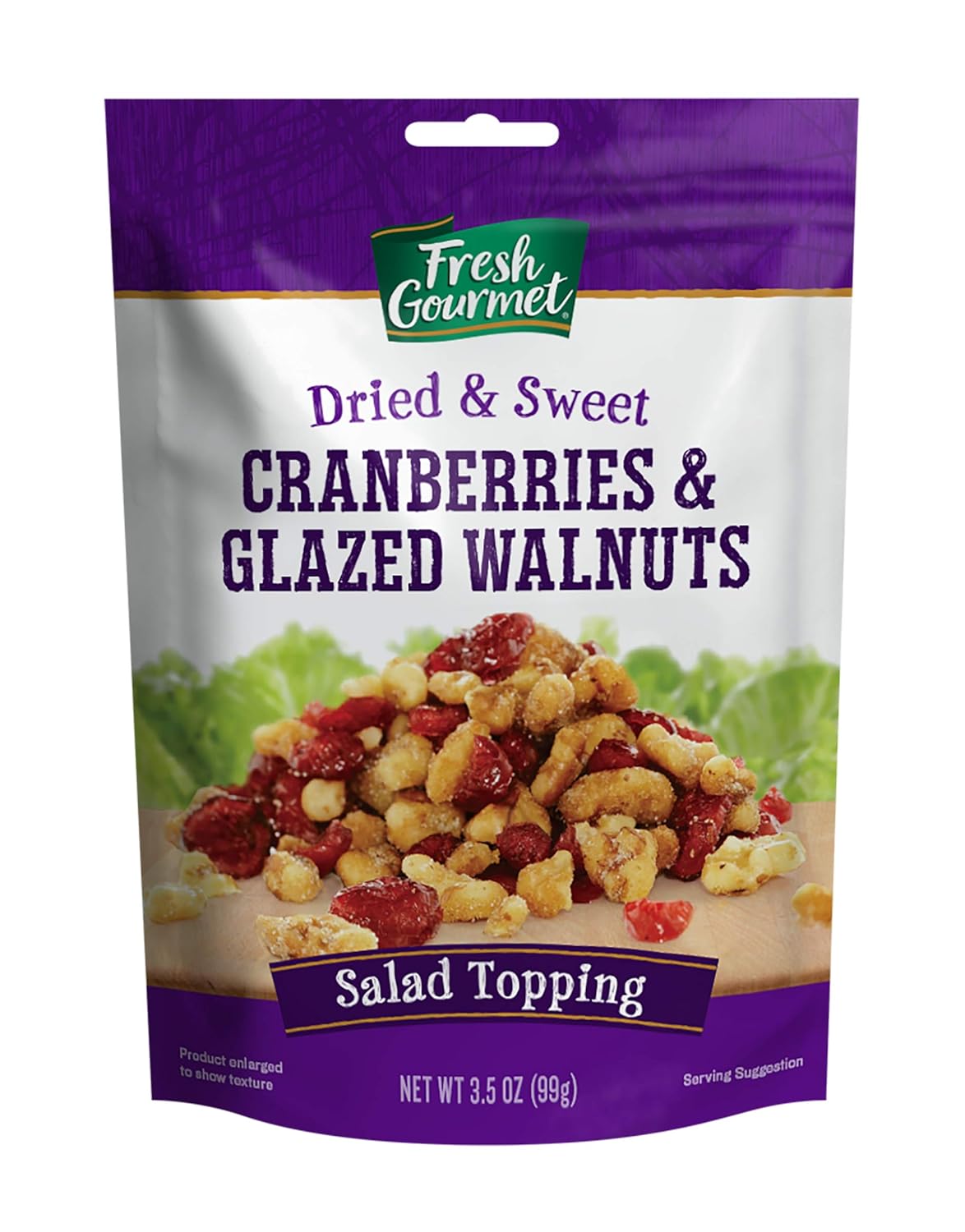 Fresh Gourmet Dried Cranberries & Glazed Walnuts | 3.5 Ounce, Pack of 9 | Crunchy Snack and Salad Topper