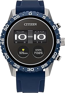 Citizen CZ Smart PQ2 44MM Sport Smartwatch with YouQ App with IBM Watson® AI and NASA research, Wear OS by Google, HR, GPS, Fitness Tracker, Amazon Alexa™, iPhone Android Compatible, IPX6 Rating