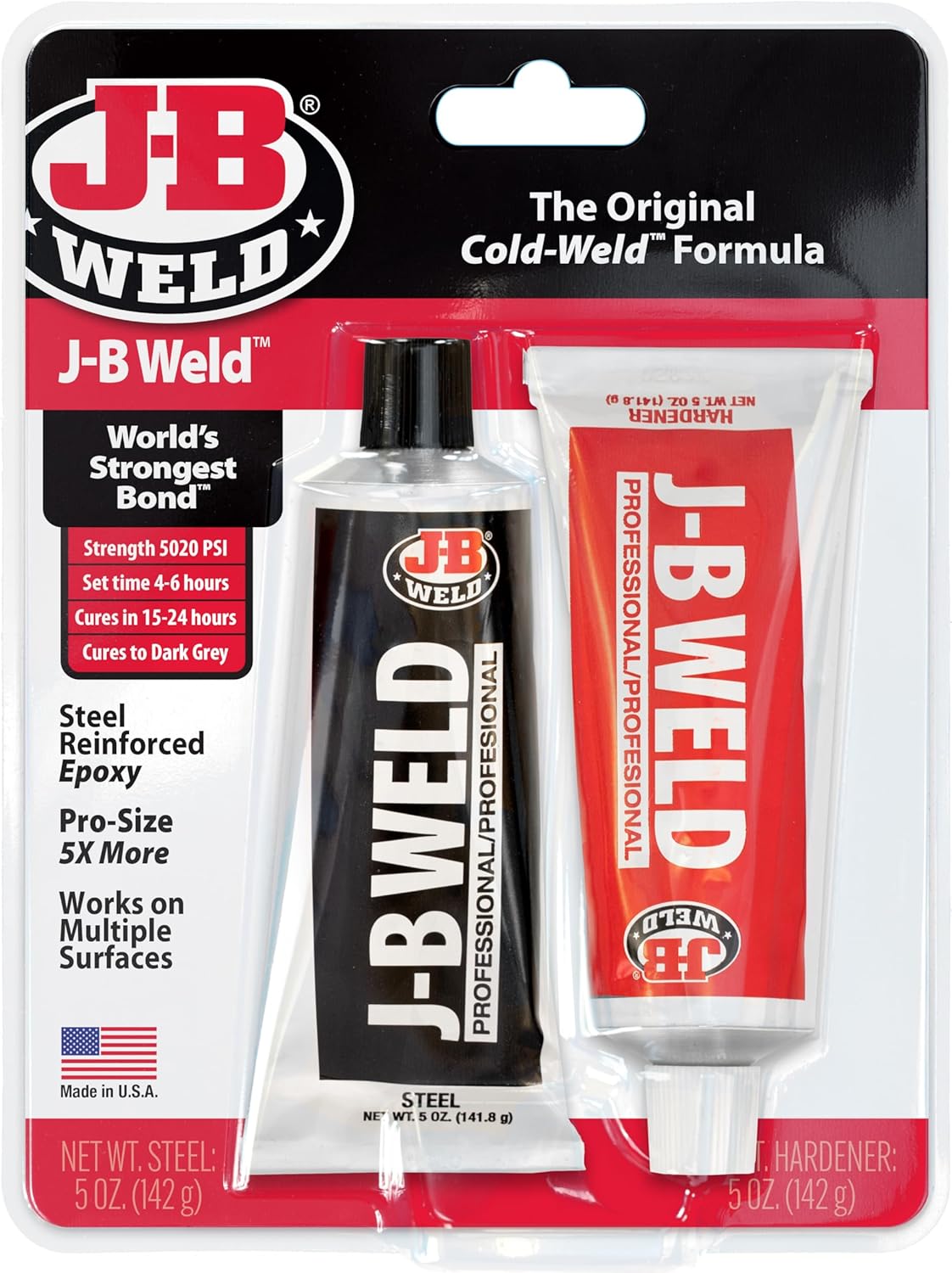 J-B Weld 8281 Original Cold-Weld Epoxy, Dark Grey, 10 oz