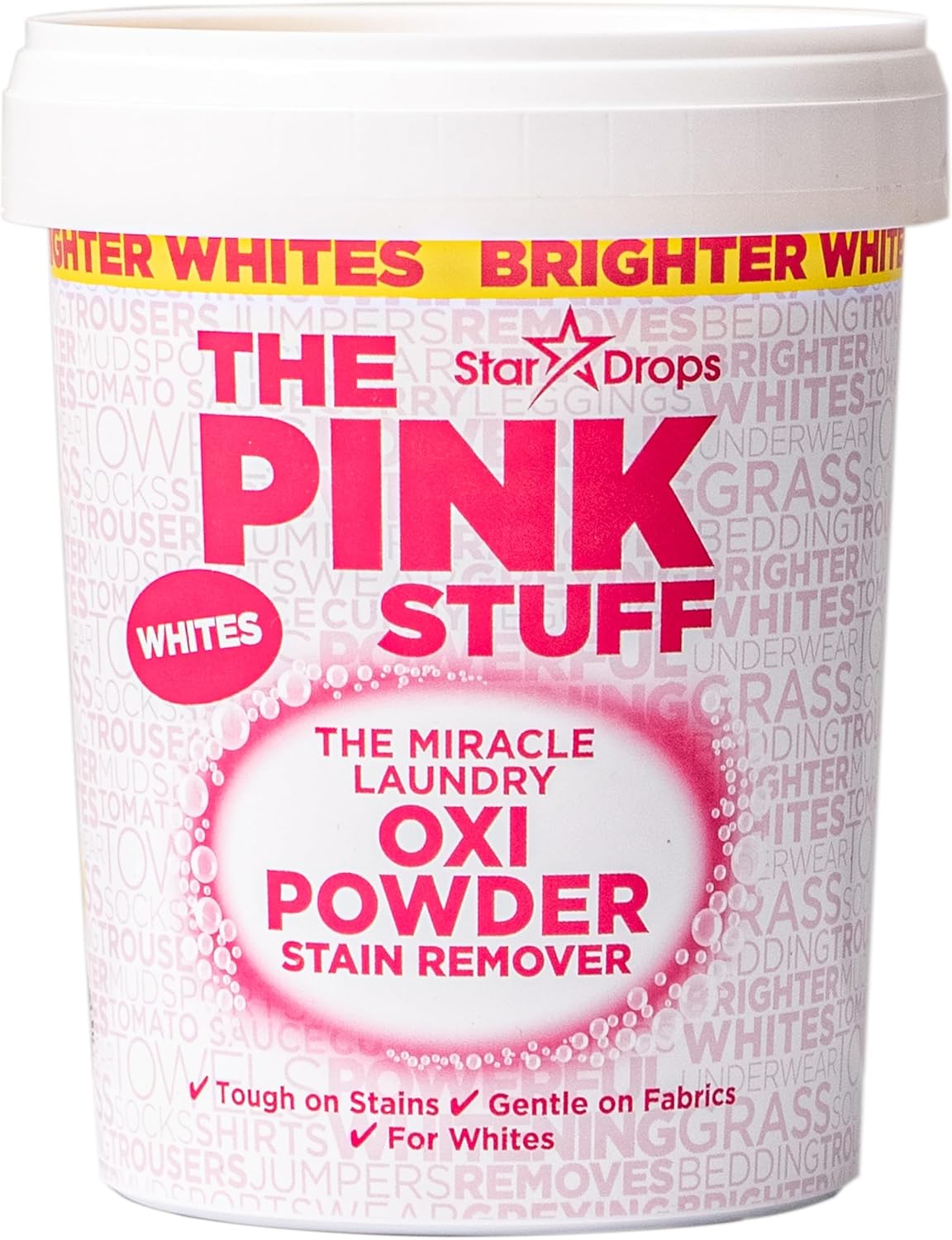 Stardrops - The Pink Stuff - The Miracle Laundry Oxi Powder Stain Remover Specifically Formulated for Whites, 1 kg
