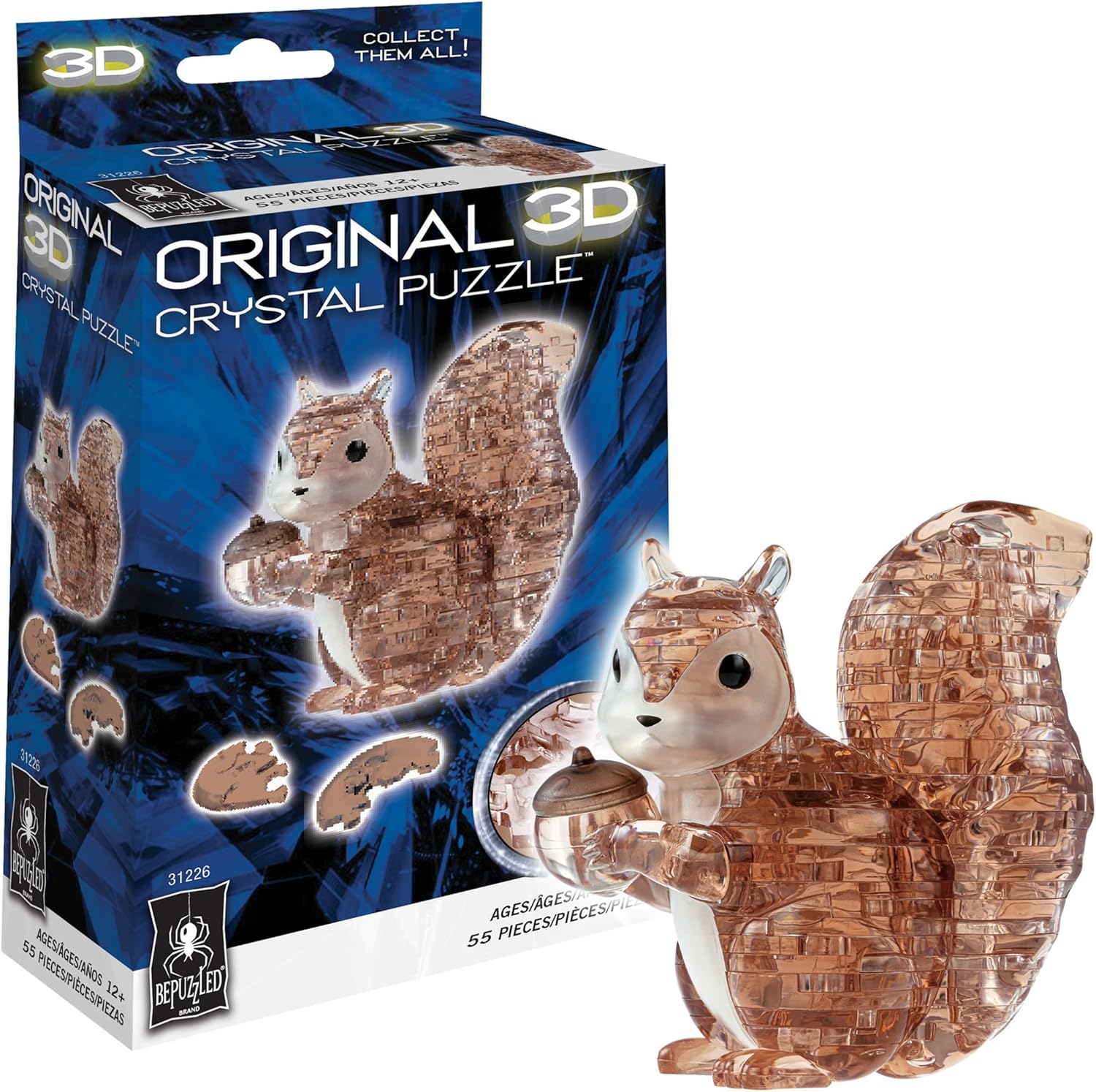 BePuzzled | Squirrel Original 3D Crystal Puzzle, Ages 12 and Up