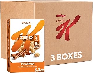 Kellogg's Special K Cold Breakfast Cereal, Zero, Keto Friendly, Cinnamon (3 Boxes)