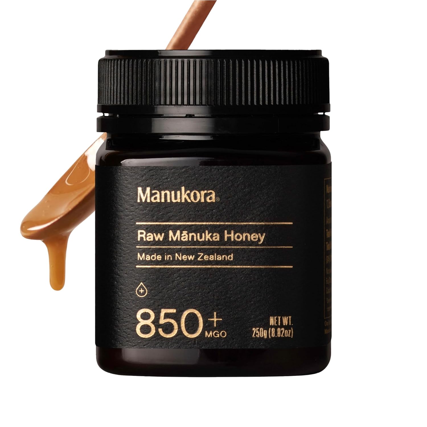 Manukora Raw Manuka Honey, MGO 850+ from New Zealand, Non-GMO, Monofloral, Traceable from Hive to Hand, Daily Digestive & Immune Support - 250g (8.82 Oz)
