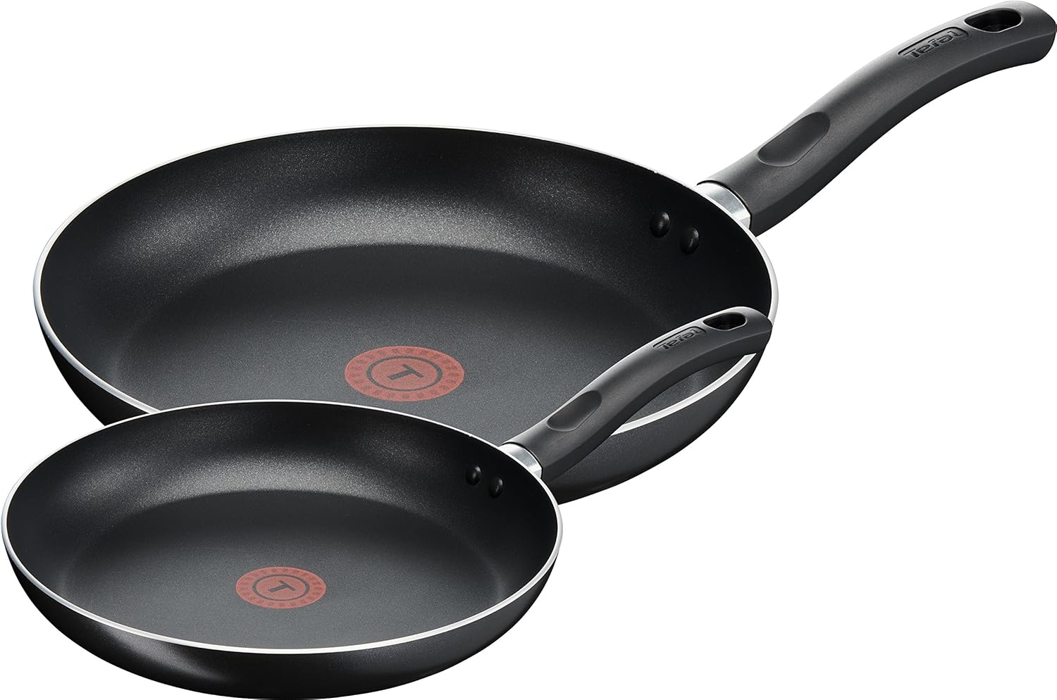Tefal Taste Twin Frying Pan Set, 20cm/28 cm, Non-Stick, Aluminium, Black, All hobs Compatible excluding Induction, B189S244