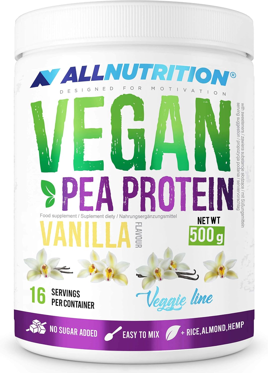Allnutrition Vegan Pea Protein, Vanilla, 500g