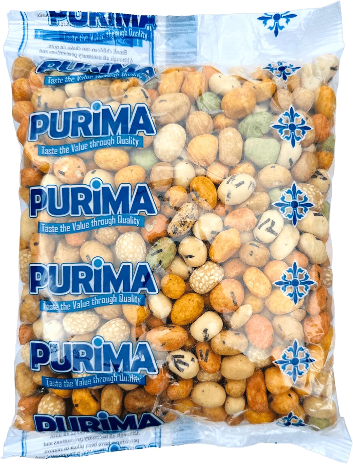 Seaweed Peanuts 1kg - Mix of Sea Weed Sesame Soy Chilli Curry Flavoured Crispy Crunchy Coated Peanut Crackers Covered Pea Nuts Penuts Japanese Cracker Bulk Nut Snacks Packaging May Vary PURIMA