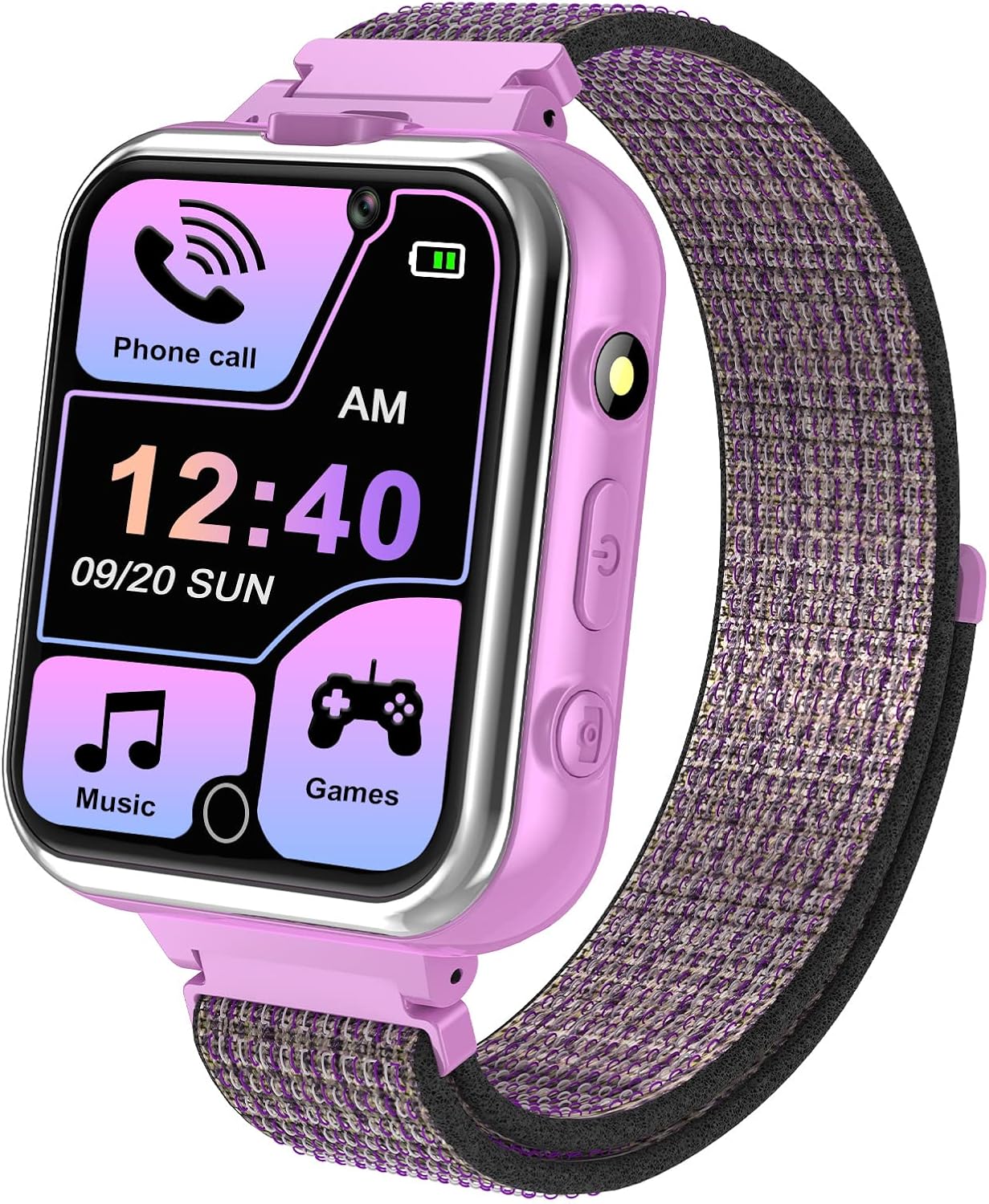 PTHTECHUS Kids Music Smartwatch with Game - Boys & Girls HD Touch Screen Smart Watch Phone with Camera Games Pedometer Sports Watches Supplies Grade Student Back to School（X32 Purple）