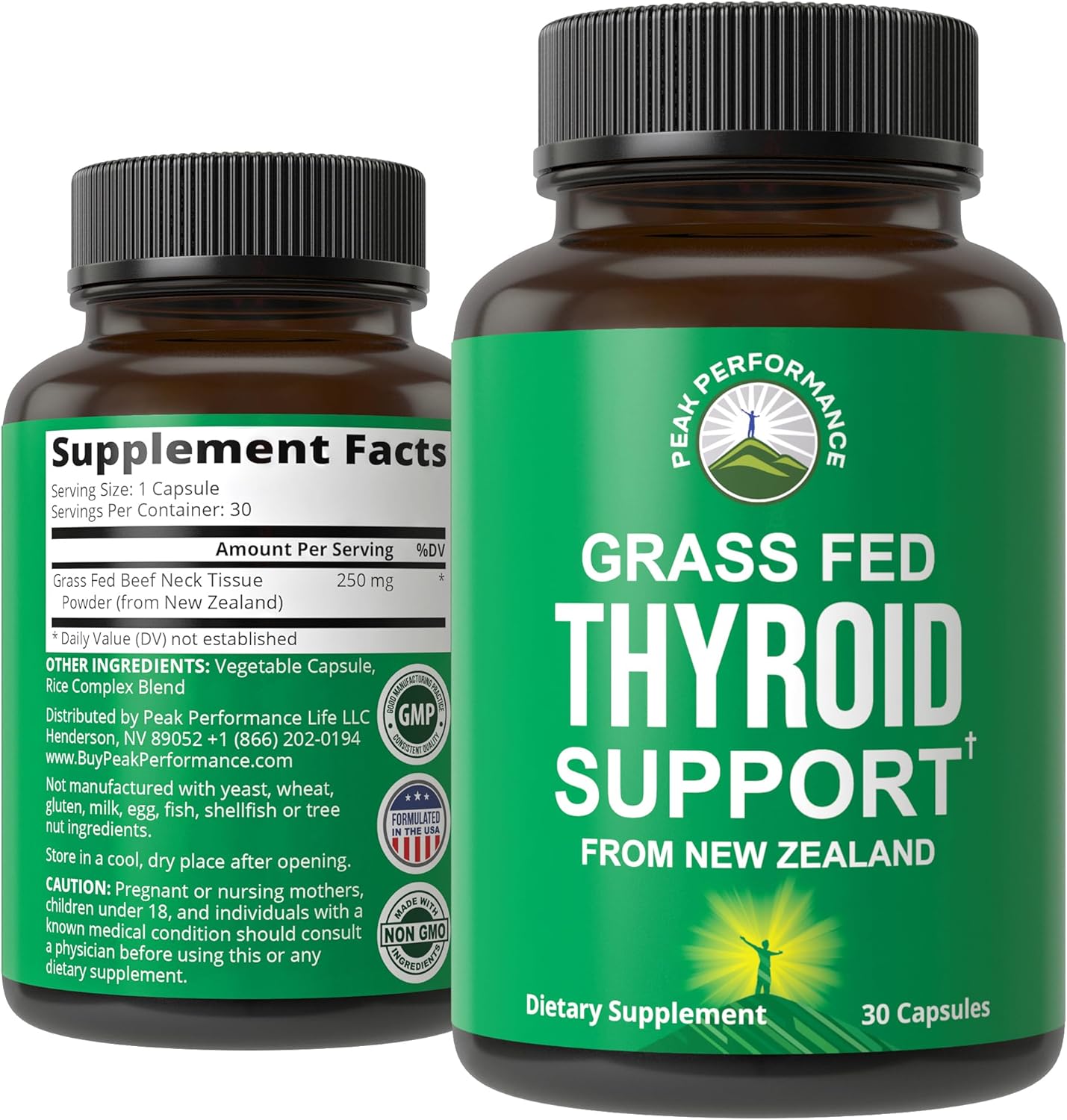 Raw Desiccated Thyroid Supplement. Grass Fed New Zealand Beef Neck & Thyroid Gland Capsules for Women and Men. Ancestral Living Ethically Sourced Bovine Supplements for Energy and Metabolism Support