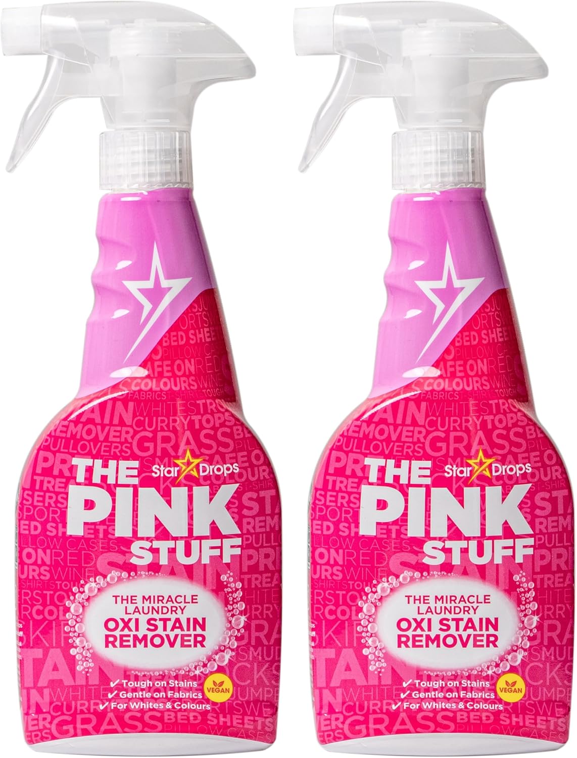 Stardrops - The Pink Stuff - The Miracle Laundry Oxi Stain Remover Spray 2-Pack Bundle (2 Laundry Stain Remover)