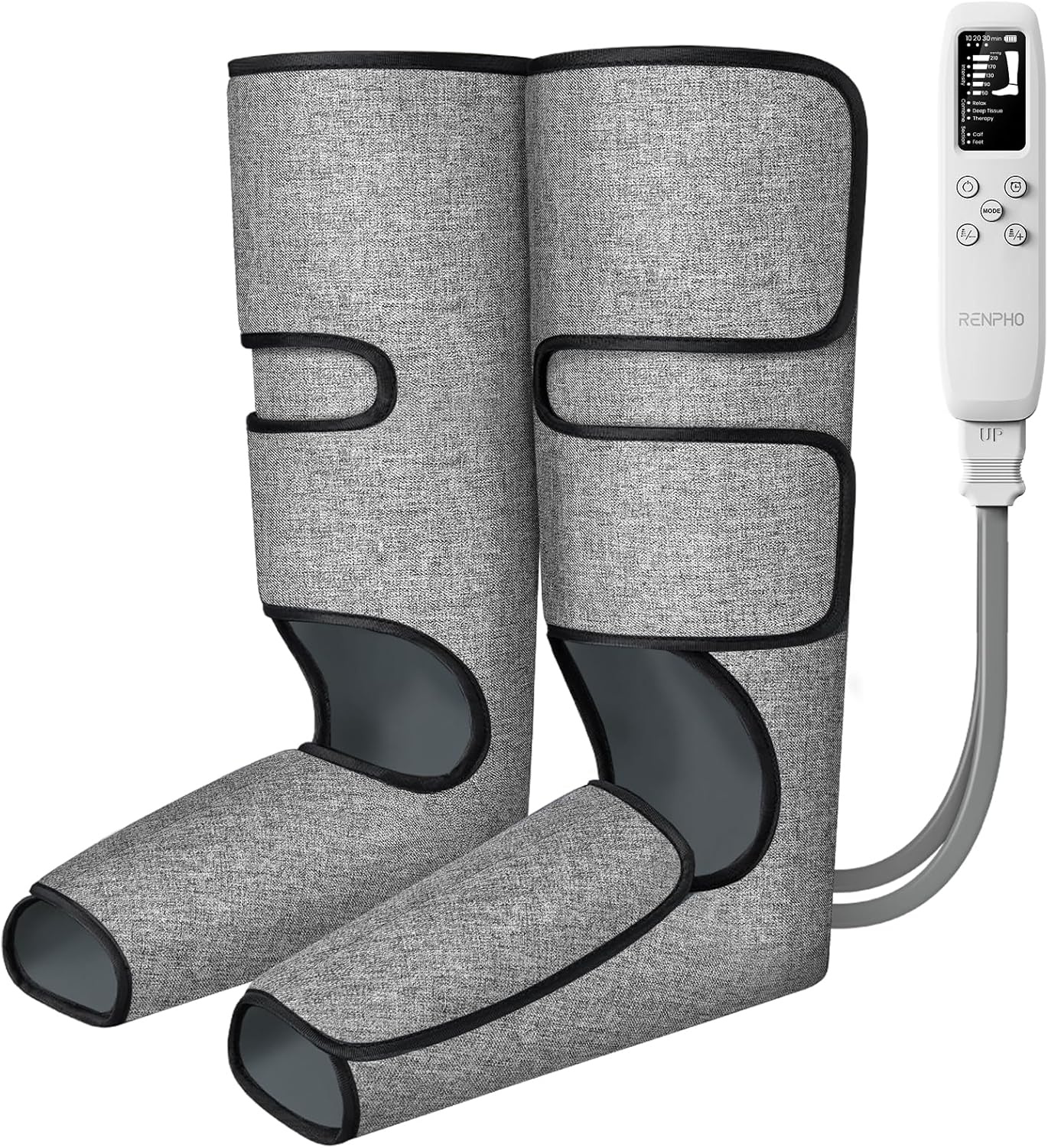 RENPHO Leg Massager for Circulation and Pain Relief with Smart Pressure Sensor, Air Compression Calf Massager for Relieve Fatigue, FSA HSA Eligible Gift for Mom and Dad