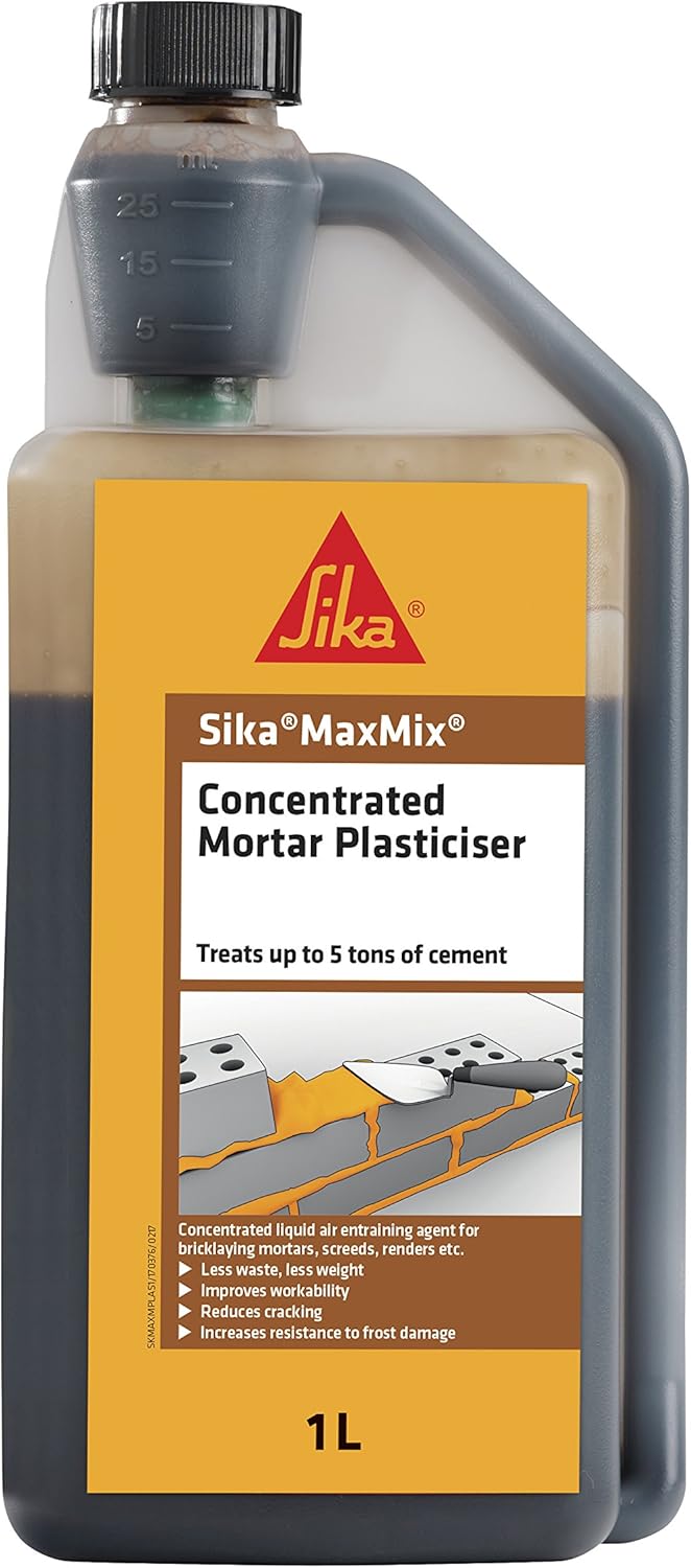 Sika MaxMix Concentrated Mortar Plasticiser Admixture, 1 Litre