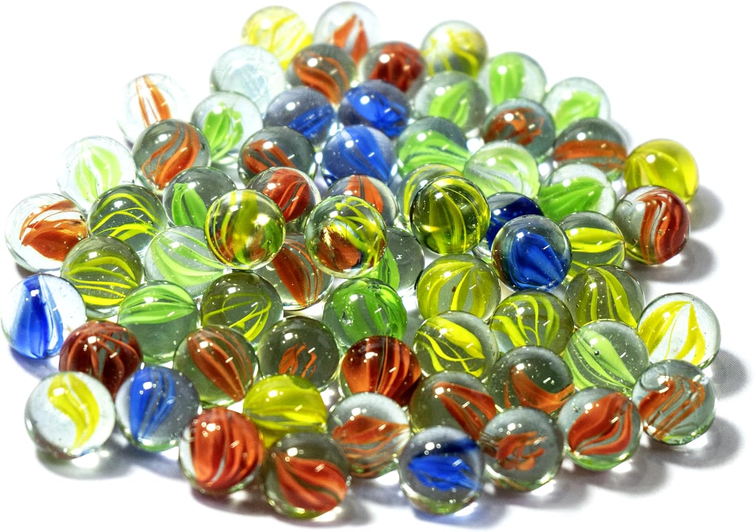 ARSUK Glass Marble 40 Pcs - Cats Eye Marbles for kids Glass Material Children's ground Play indoor & outdoor also home decorative assorted traditional colored glass marbles 15mm in size