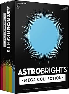 Astrobrights Mega Collection, Colored Paper,"Classic" 5-Color Assortment, 625 Sheets, 24 lb/89 gsm, 8.5" x 11" - MORE SHEETS! (91623)