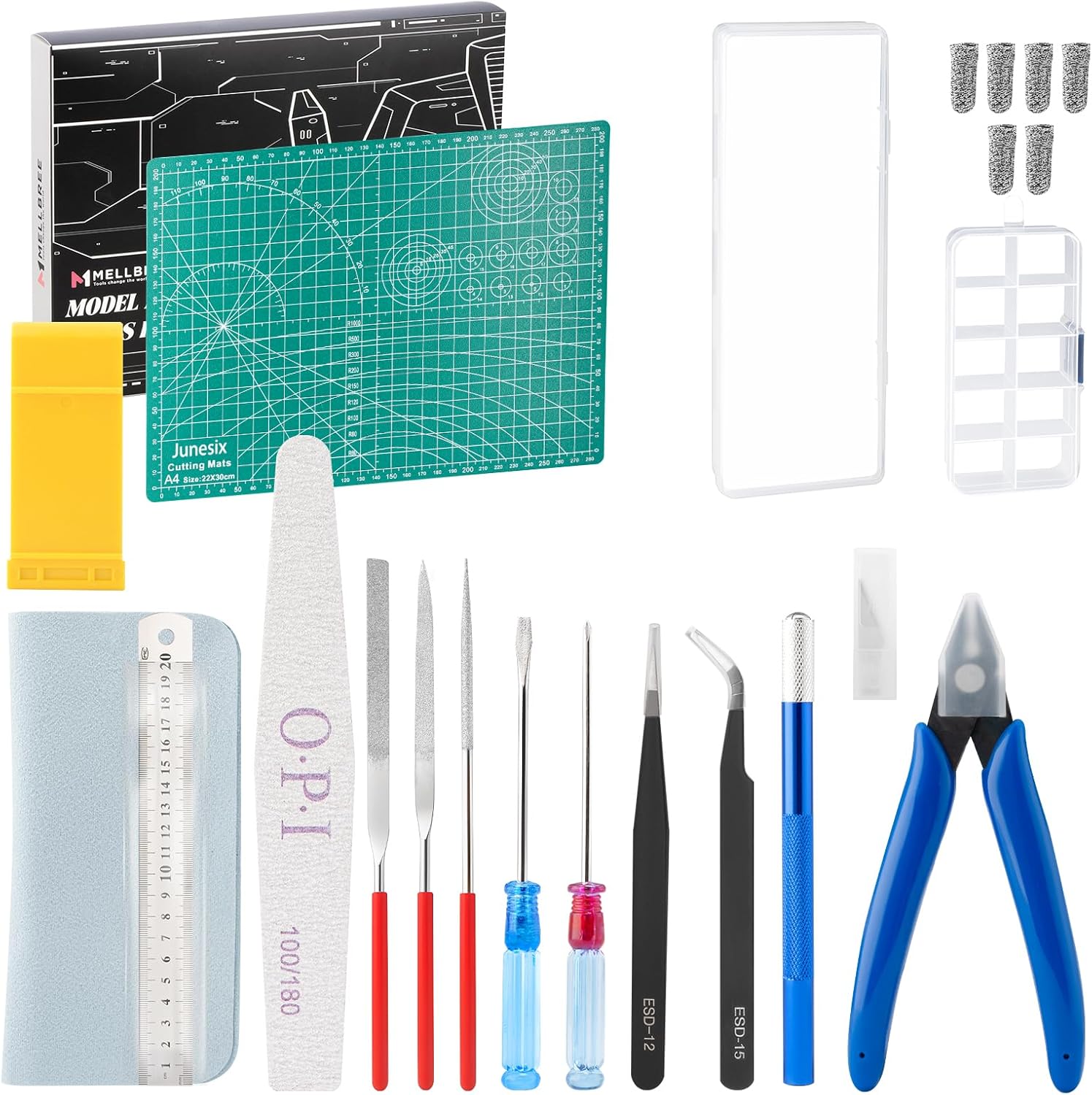 Model Hobby Making Tool Kit 30Pcs, Model Basic Tools Craft Set Compatible with Gundam Car Miniature Plastic Model Building Repairing and Fixing, Portable Hobby Building Set for Beginners DIY Craft