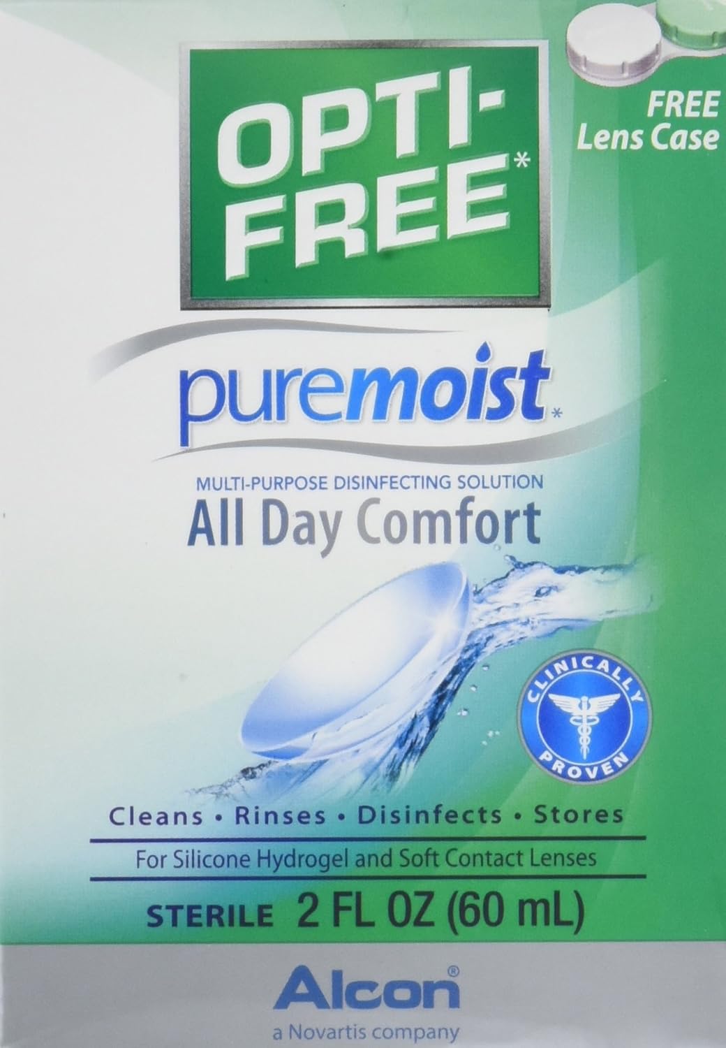 OPTI-FREE Pure Moist Multi-Purpose Disinfecting Solution, All Day Comfort 2 oz (Pack of 4)