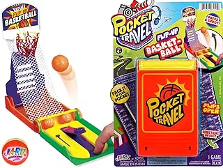 JA-RU Mini Basketball Game (1 Unit) Portable Hoop Shooting Sports Travel Toys for Kids. Tabletop & Office Desktop Handheld Accessory. Arcade Party Favors. 3255-1