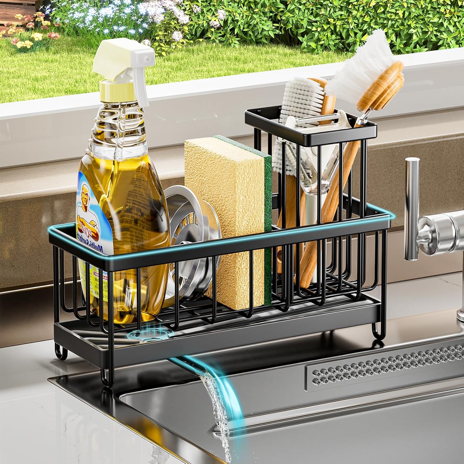 Sponge Holder for Kitchen Sink – Sink Organizer and Caddy, Home and Kitchen Storage Organization, Sink Caddy for Home Decor and Kitchen Use