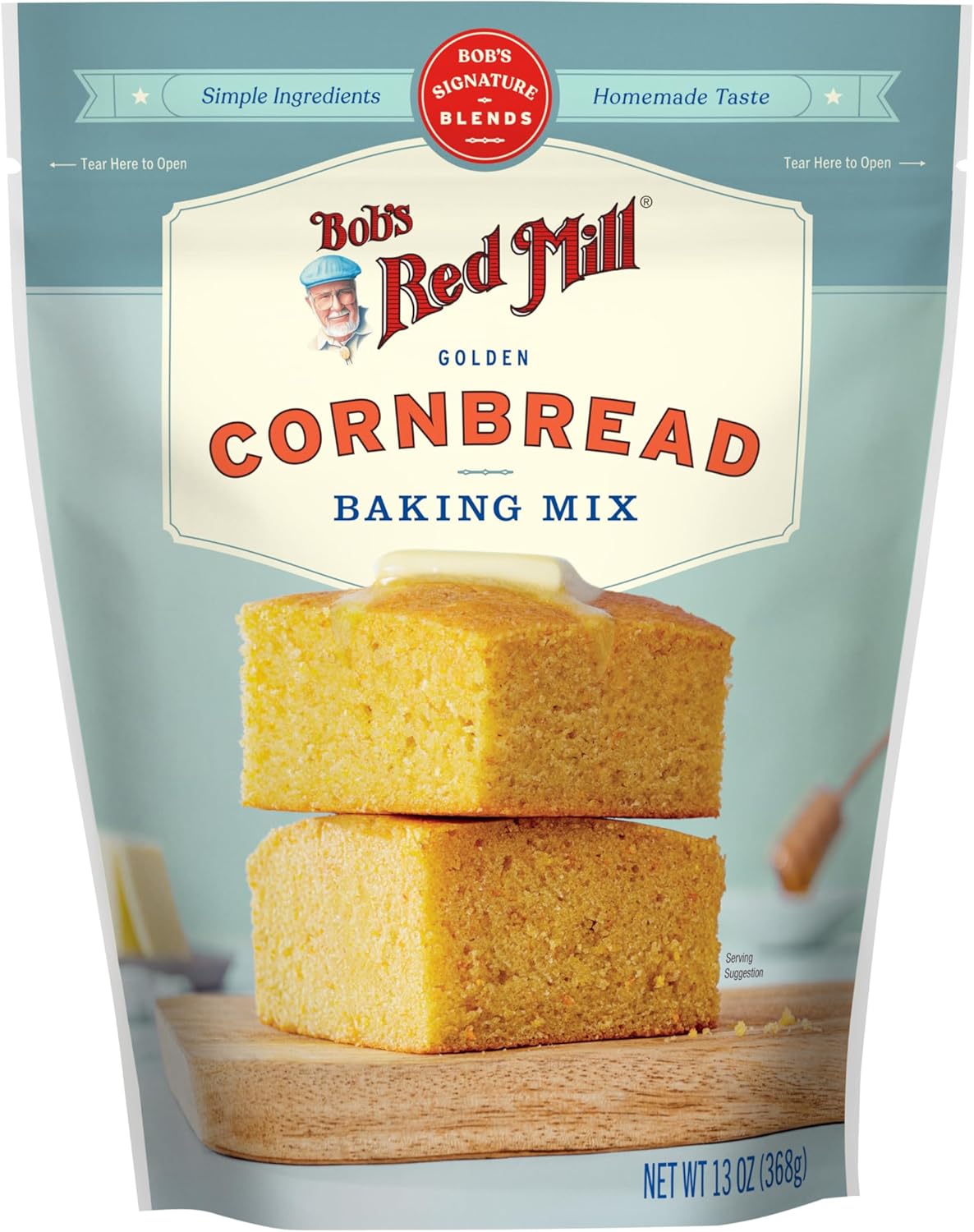 Bob's Red Mill Signature Cornbread Baking Mix, 368g - Simple Clean Ingredients, Homemade Taste, Kosher