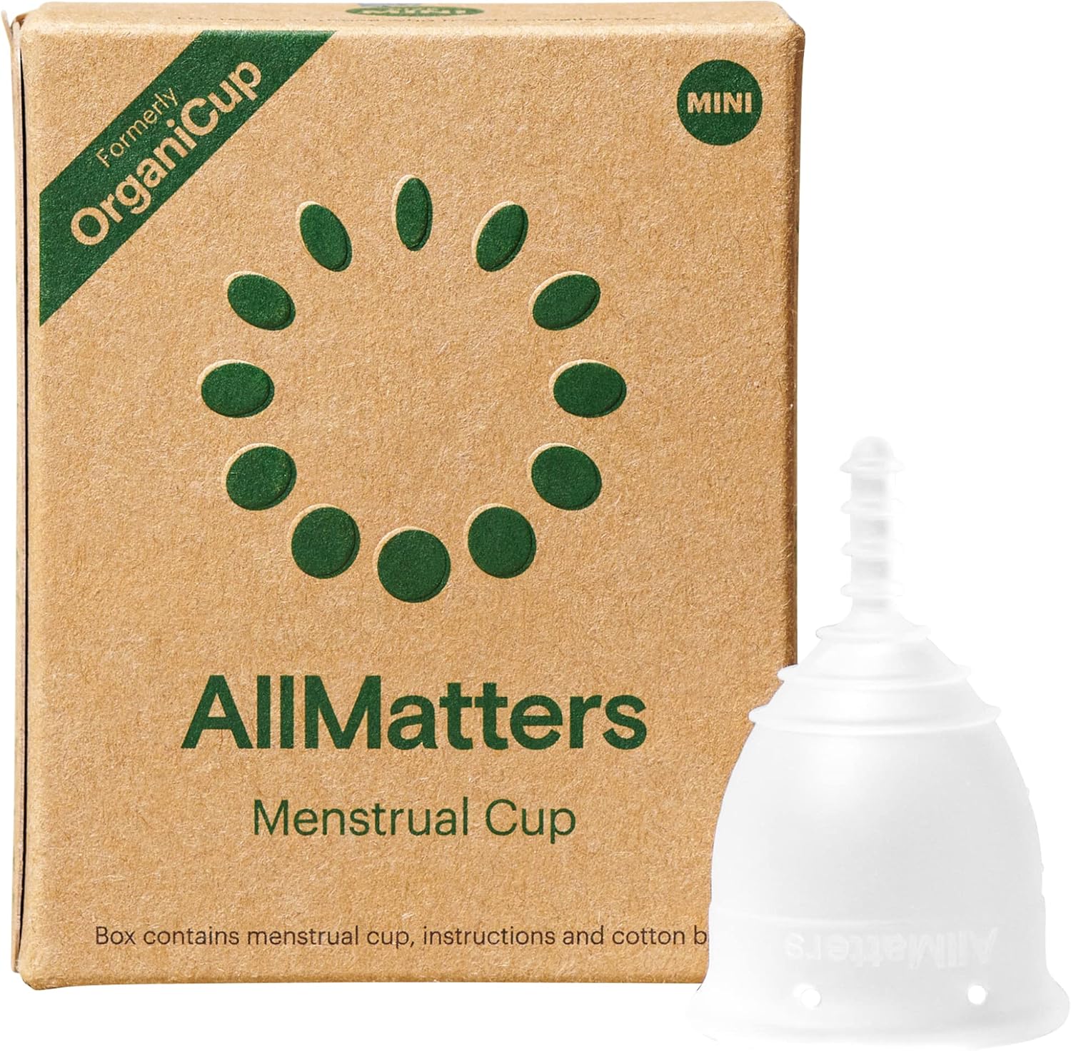 OrganiCup Menstrual Cup - Size Mini - Eco-Friendly, Reusable Period Solution - Superior to Pads & Tampons - Suitable for Light to Heavy Flow