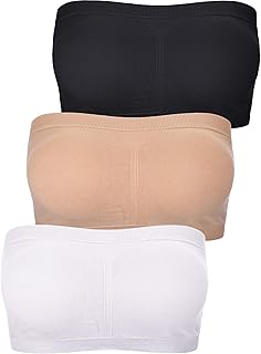 Women Bandeau Bra Padded Strapless Bralette Bra Seamless Bandeau Tube Top Bra