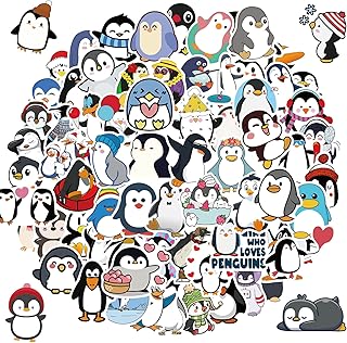 100 PCS Penguin Stickers,Cute Vinyl Waterproof Sticker for Water Bottle Laptop Guitar Phone Skateboard,Penguin Gifts for Kids Teens Girls