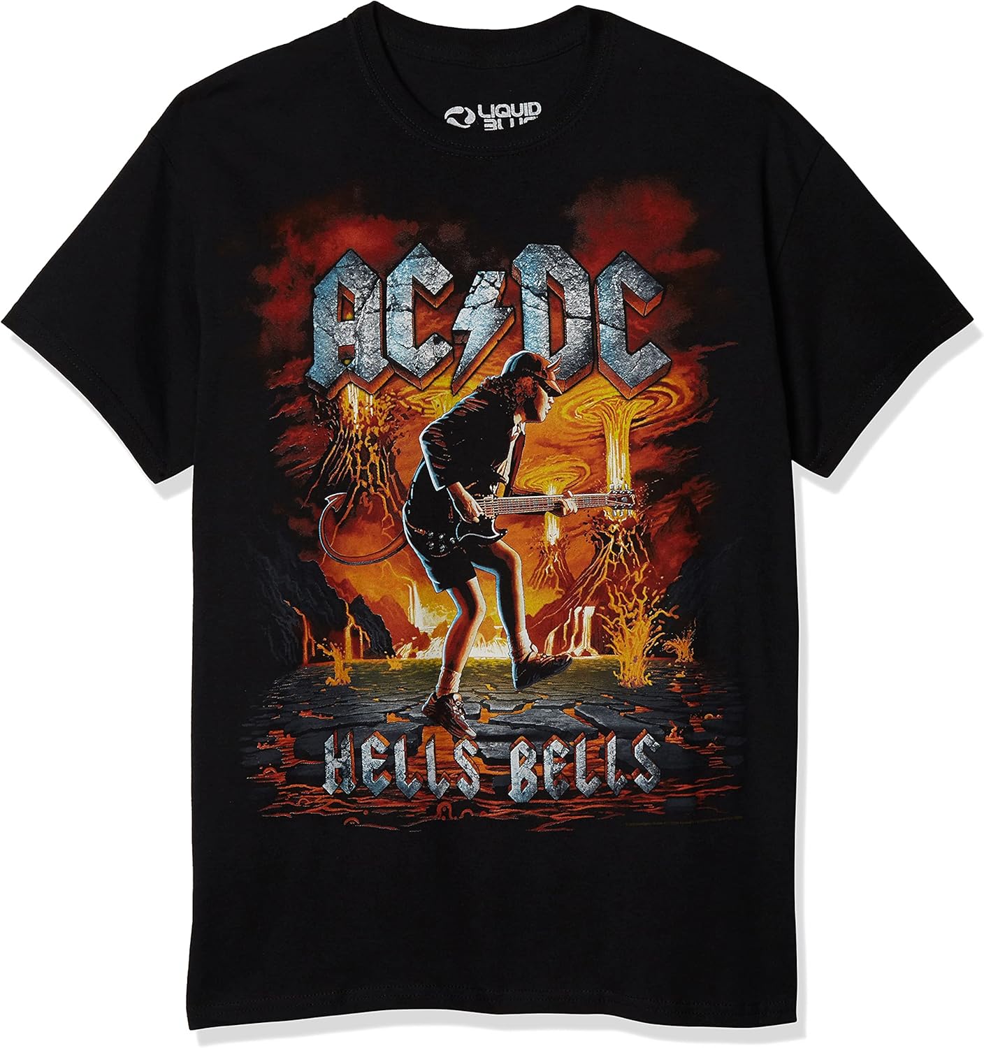 Liquid Blue Unisex-Adult Ac/Dc Rock Eruption Short Sleeve T-Shirt