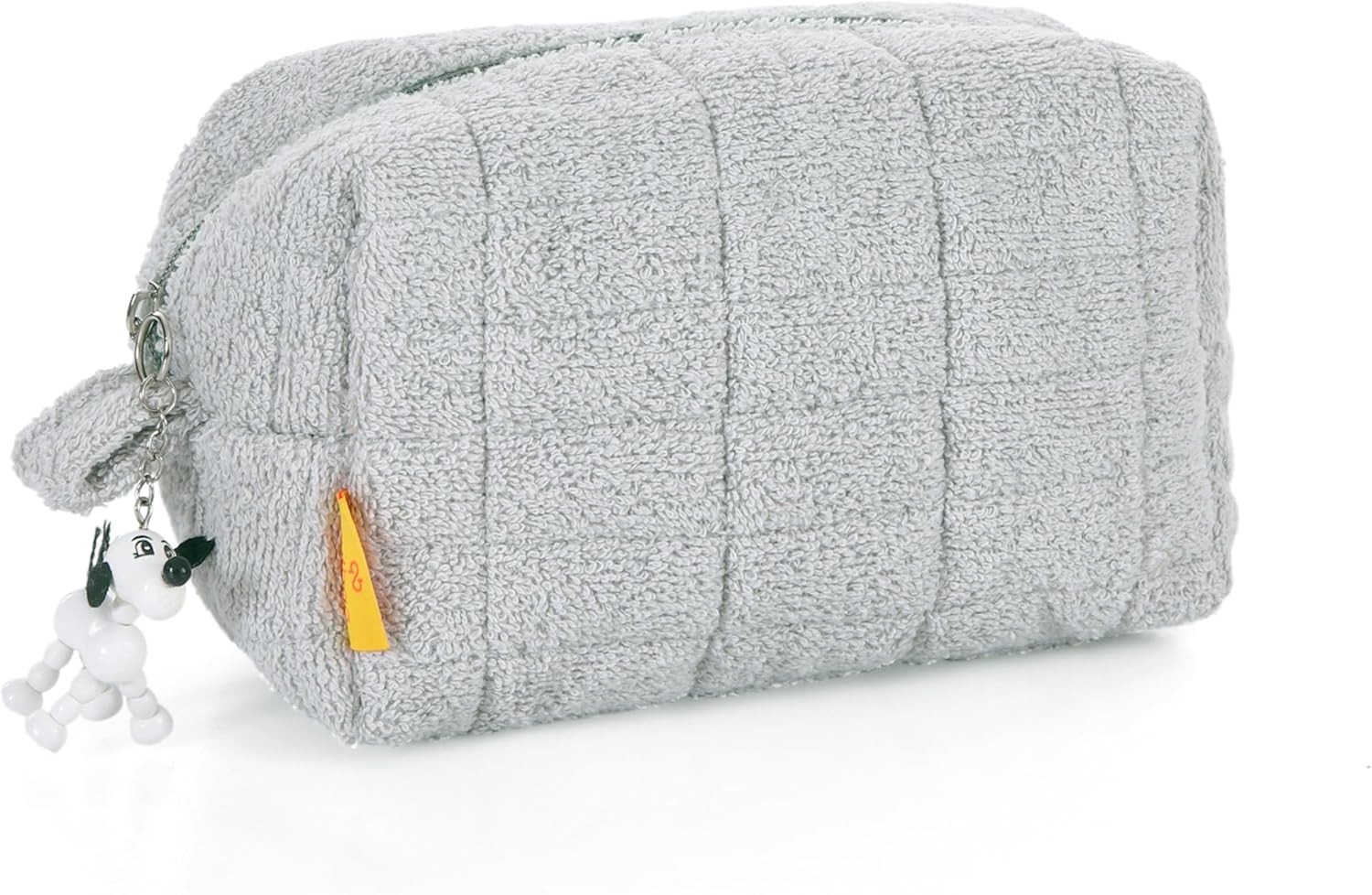 QUTBAG Compact Towel Makeup Bag - Portable Cosmetic Organizer with Quick-Dry Towel Lining, Ideal for Travel, Gym, and Everyday Use (Gray)