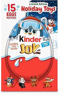 Kinder Joy Eggs, 15 count, Stocking Stuffers, Treat Plus Toy, Sweet Creams and Crispy Chocolatey Wafer Bites, Individually Wrapped, 10.5 oz