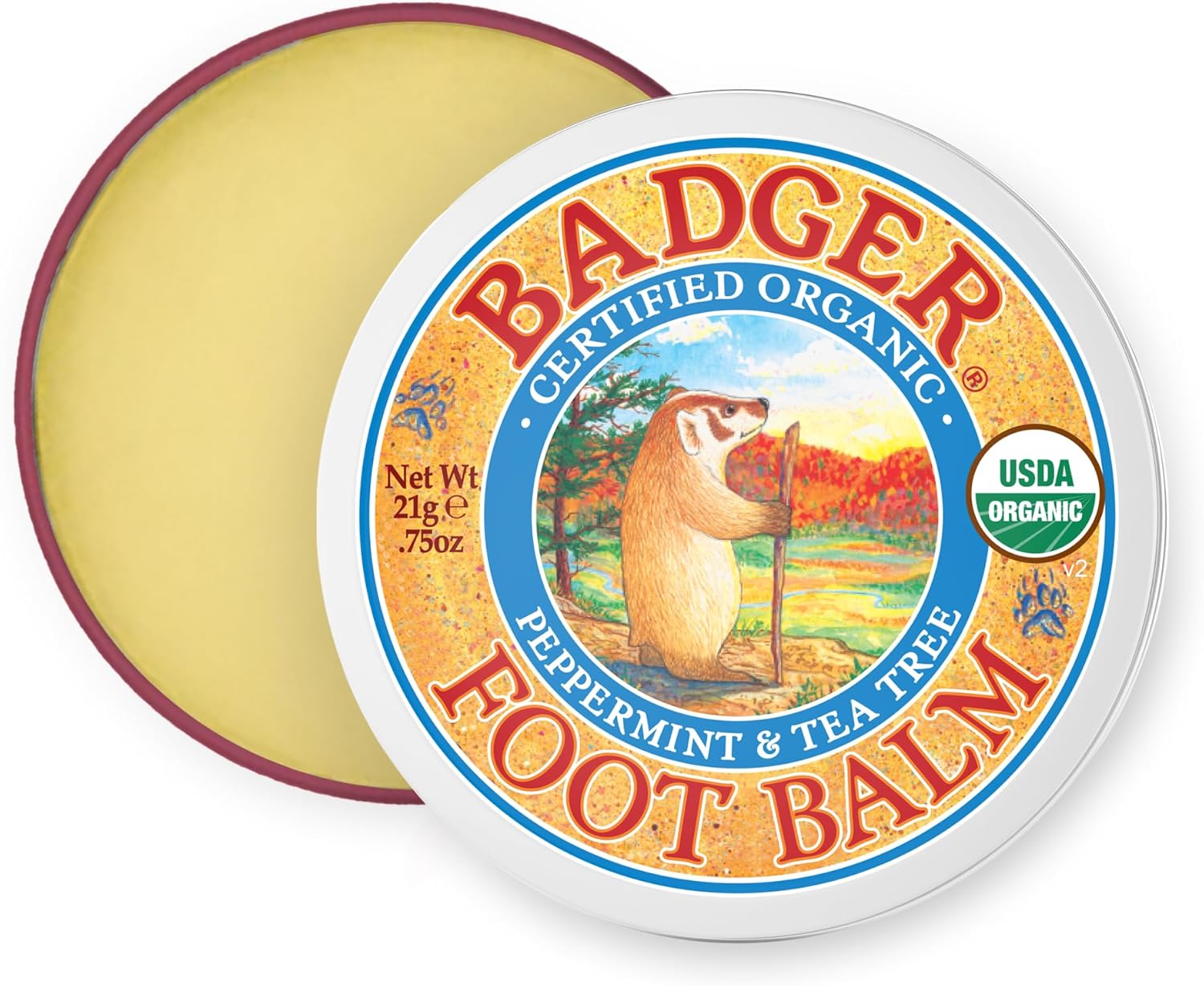 Badger Organic Foot Cream, 21 g (Pack of 1)