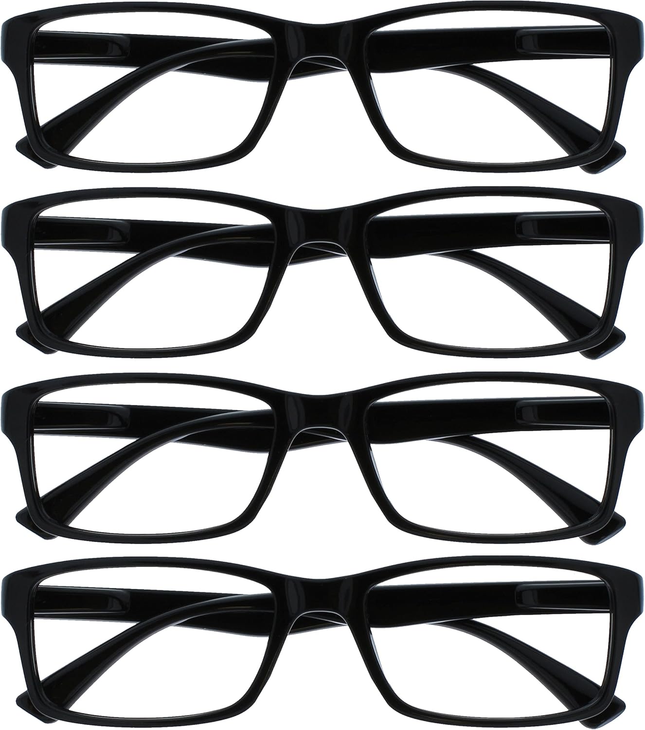 OPULIZE PEP Black Reading Glasses Value 4 Pack Designer Style Mens Womens RRRR92
