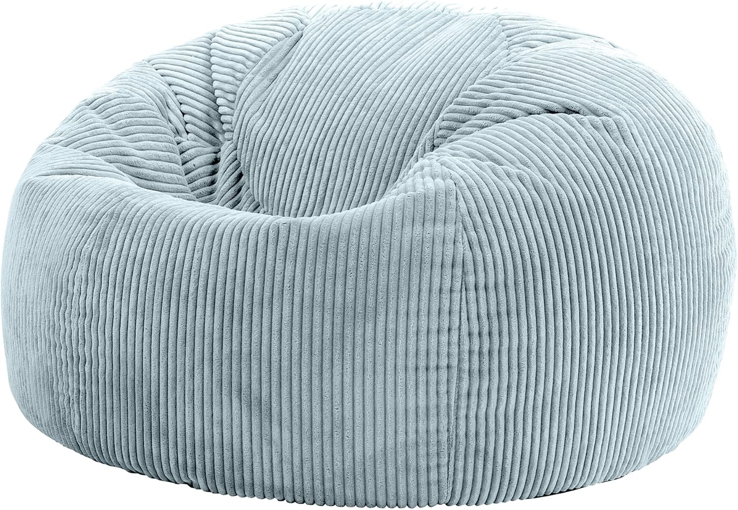 icon Kingston Cord Bean Bag, Mineral Blue, Large Adult Bean Bag Chair with Filling Included, Comfy Chair, Living Room Furniture, Bedroom Furniture