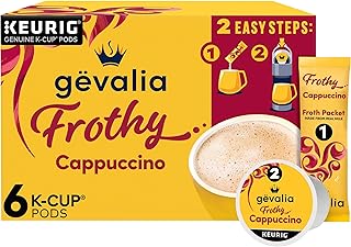 Gevalia Frothy 2-Step Cappuccino Espresso Keurig K-Cup Coffee Capsules & Froth Packets, 0.35 pounds | ct Box