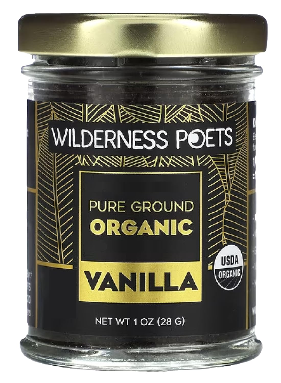 Wilderness Poets Pure Vanilla Powder - 100% Organic Ground Vanilla Beans - Tahitian Variety, Grade A | Potent, Super Aromatic, Perfect for Chefs, Baking, Ice Cream, Coffee Lattes, 1 Ounce (28 Grams)