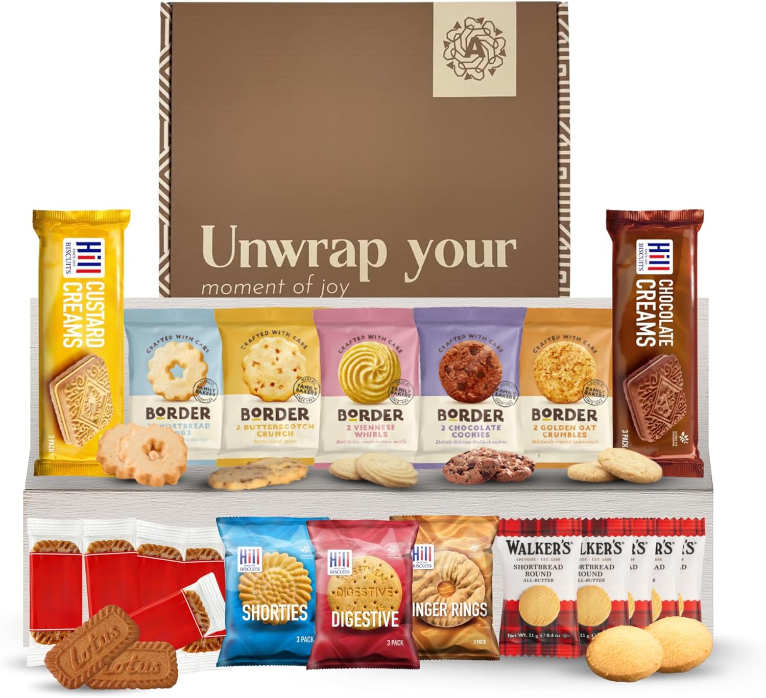 Biscuits Gift Set - This Biscuit Hamper Contains 20x Individually Wrapped Biscuits (35x Total). Snack Box Gift Hamper